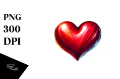 Red Heart Digital Painting PNG Product Image 1