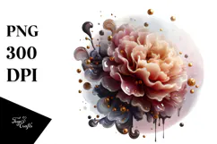Abstract Wood Carnation Watercolor Splash PNG Product Image 1