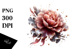 Abstract Wood Carnation Watercolor Splash PNG Product Image 1