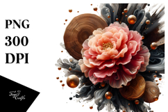Abstract Wood Carnation Watercolor Splash PNG Product Image 1