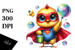 Crazy Cute Baby Chicken PNG Product Image 1