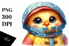 Expressive Chicken in Raincoat, Transparent PNG Product Image 3