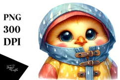 Expressive Chicken in Raincoat, Transparent PNG Product Image 1