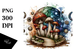 Stained Wooden Mushroom, Transparent PNG Product Image 1