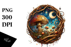 Stained Wooden Mushroom, Transparent PNG Product Image 1