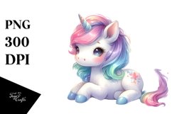 Baby Unicorn, Colorful Pastel Watercolor | Sublimation | Product Image 3