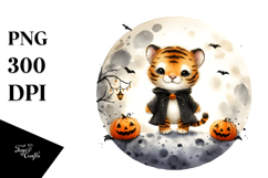 Cute Baby Tiger Halloween PNG Product Image 1