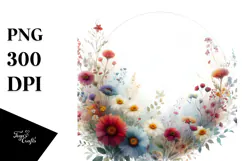 Colorful Floral Frame with Small Wild Flowers | Clipart Product Image 1