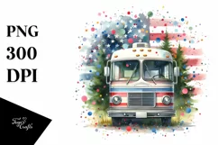 Vintage RV Confetti Watercolor Clipart Product Image 3