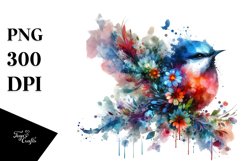 Vibrant Bird, Abstract Watercolor | Sublimation | Clipart Product Image 3