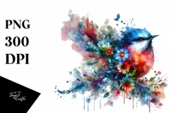 Vibrant Bird, Abstract Watercolor | Sublimation | Clipart Product Image 3