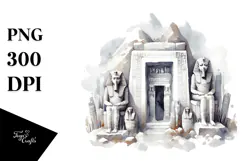 Simple Watercolor Mummy's Tomb PNG Product Image 1