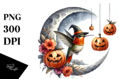 Hummingbird in Halloween Costume, PNG Product Image 1