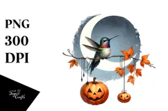 Hummingbird with Party Hat, Halloween PNG Product Image 1