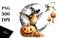 Hummingbird in Halloween Costume, PNG Product Image 1