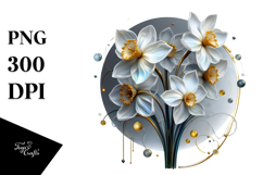 Abstract Narcissus Watercolor Splash PNG Product Image 1