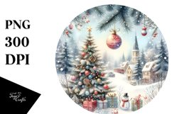 Pastell Large Text Winter Scene PNG Product Image 1