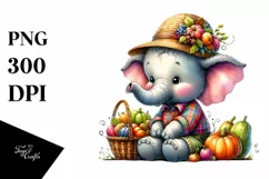 Colorful Baby Elephant, Quirky Style | Sublimation | Clipart Product Image 1