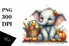 Colorful Baby Elephant, Quirky Style | Sublimation | Clipart Product Image 1