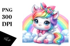 Cute Baby Unicorn Reading | Clipart Product Image 3