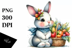 Colorful Baby Bunny, Quirky Style | Sublimation | Clipart Product Image 3