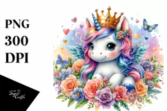 Colorful Baby Unicorn with Crown Product Image 3
