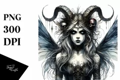 Vibrant Watercolor Gothic Fairy PNG Product Image 3
