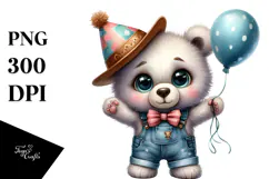 Sublimation Baby Bear Party Hat Farm Jeans Product Image 1