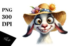 Sublimation Funny Dog Goat Sun Hat Big Eyes Product Image 1