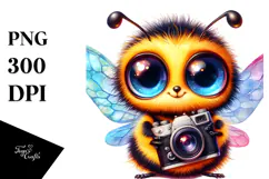 Cute Vibrant Baby Bee PNG Product Image 1