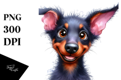 Cute Doberman Pinscher, PNG Product Image 1