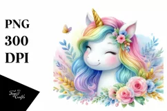 Colorful Baby Unicorn PNG Product Image 3