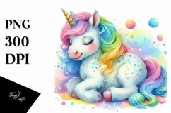 Colorful Baby Unicorn PNG Product Image 1