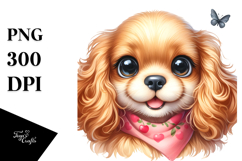 Watercolor Cute Cocker Spaniel PNG Product Image 1