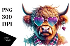 Highland Calf with Sunglasses PNG Product Image 1