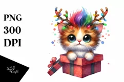 Expressive Baby Kitten Watercolor PNG Product Image 1