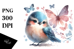 Colorful Bird with Butterfly Silhouettes and Cloud of Dust, Product Image 1
