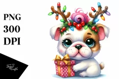 Enthusiastic Baby Bulldog PNG Product Image 1