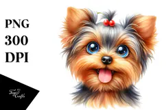 Cute Baby Yorkshire Terrier PNG Product Image 1