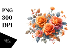 Colorfull Orange Roses PNG Product Image 1