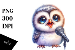 Energetic Baby Owl PNG Product Image 1