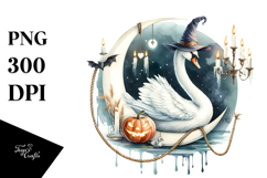 Watercollor Swan Dressed for Halloween Product Image 1