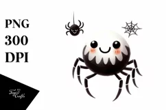 Simple Funny Spider Clipart, Halloween Theme, PNG Product Image 3