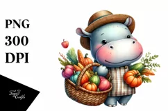 Colorful Autumn Basket | Sublimation | Clipart Product Image 1