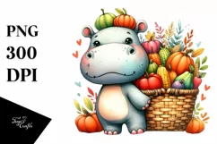 Colorful Autumn Vegetables Basket | Sublimation | Clipart Product Image 1