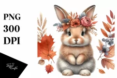 Boho Cute Baby Rabbit | Sublimation | PNG Clipart Product Image 1