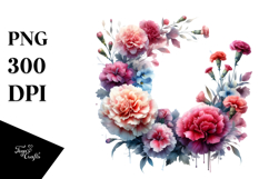 Vibrant Floral Frame with Carnation | Clipart Product Image 1
