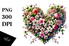 Spring Flowers Heart PNG Product Image 1