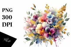 bouquet Gold Foil Abstract, Vibrant Splash Sweet Pea | Product Image 3