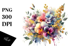 bouquet Gold Foil Abstract, Vibrant Splash Sweet Pea | Product Image 1